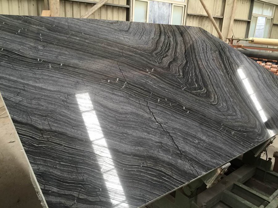 Silver Brown Wave Marble Slab 06