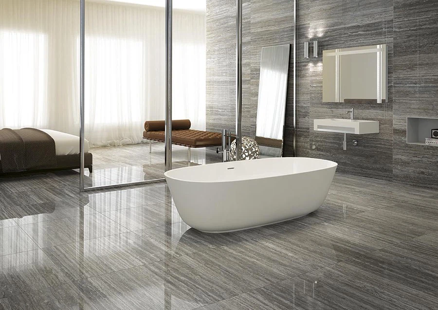 Dark Silver Travertine Bathroom Dark Silver Travertine Bathroom