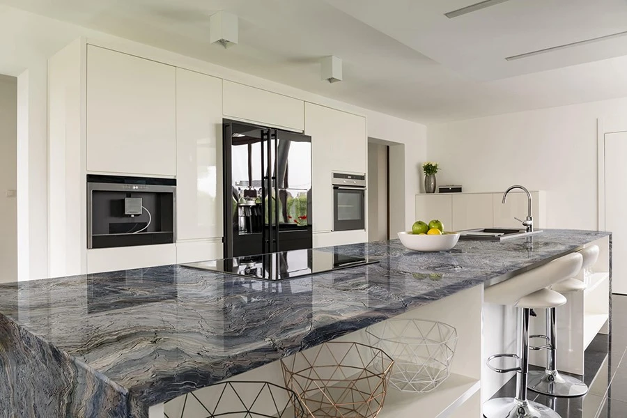 Blue Tempest Quartzite Kitchen Island Blue Tempest Quartzite Kitchen Island