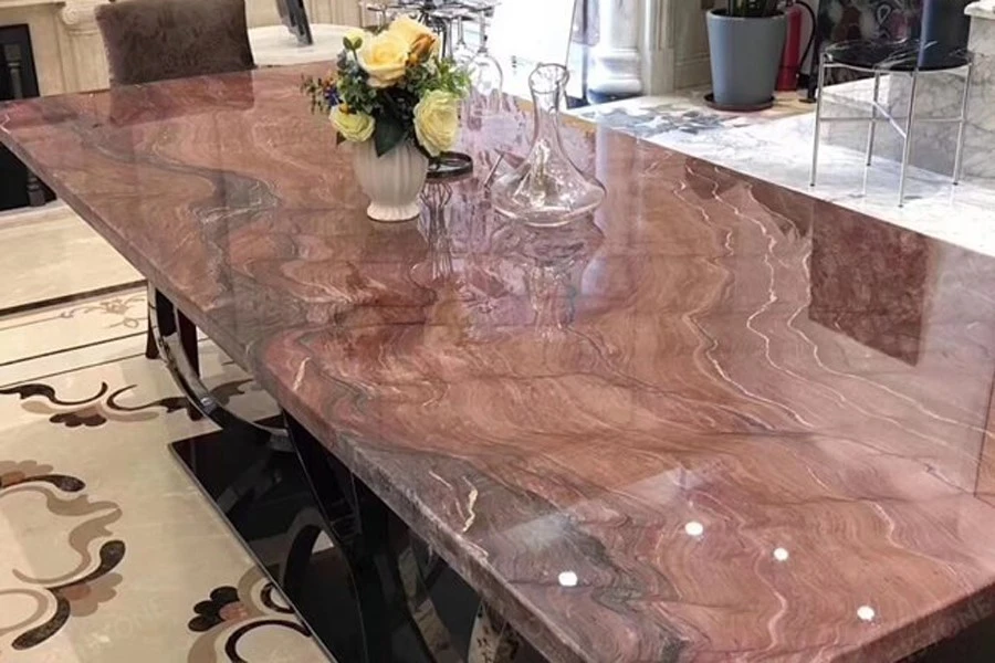 Red Fusion Quartzite Table Top Red Fusion Quartzite Table Top