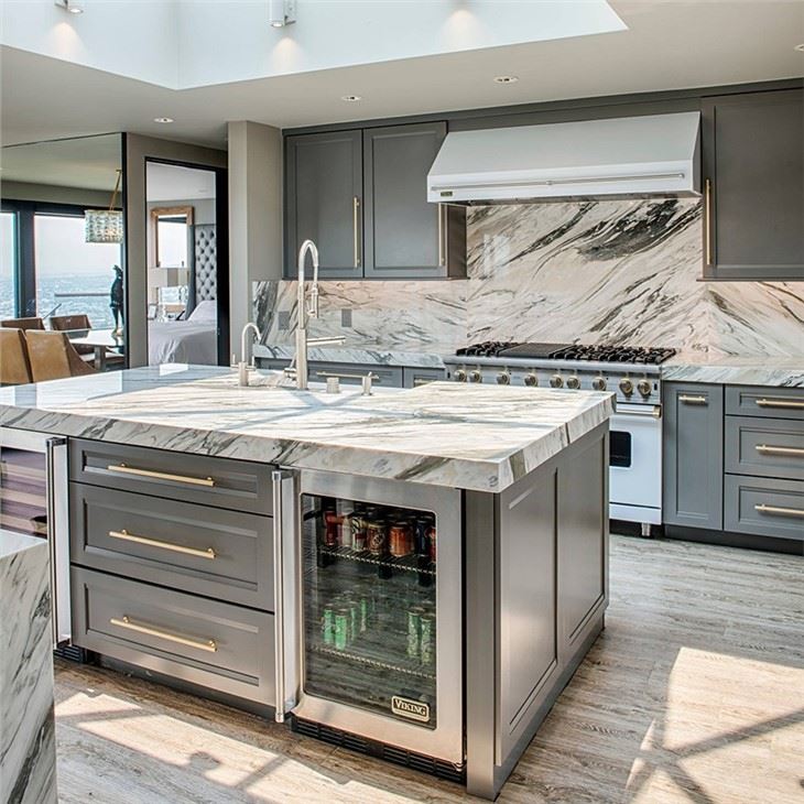 Calacatta Bluette Marble Kitchen
