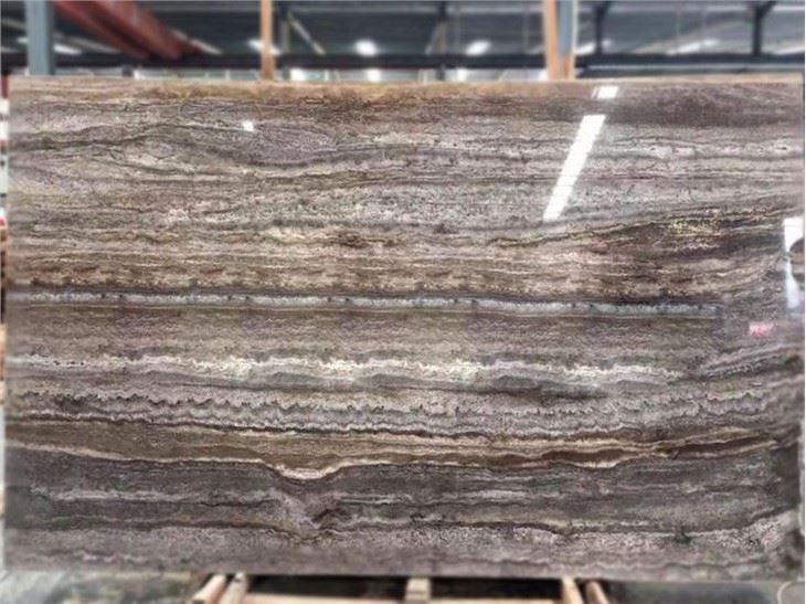 Dark Silver Travertine Slab