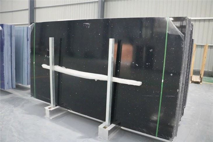 Galaxy Black Quartz Slab Polished