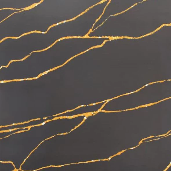 Black Quartz with Gold Veins