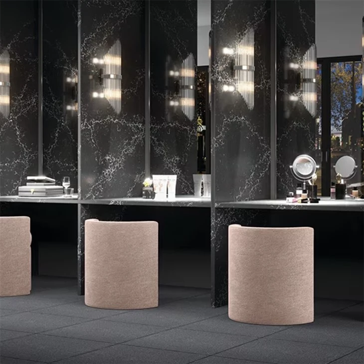 Black Quartz With White Veins Countertop 4