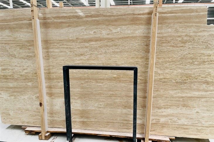 Beige Travertine Marble Filled Slab