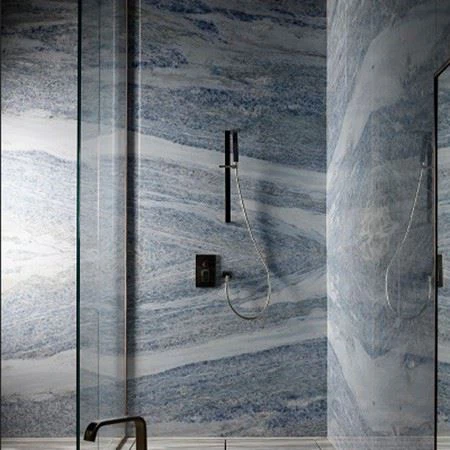 Blue Calcite Marble Bathroom