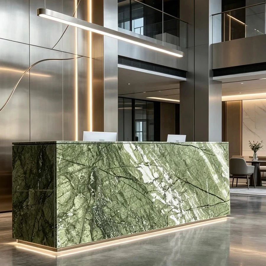 Ming Green Marble Slab for Hotel Project Ming Green Marble Slab for Hotel Project