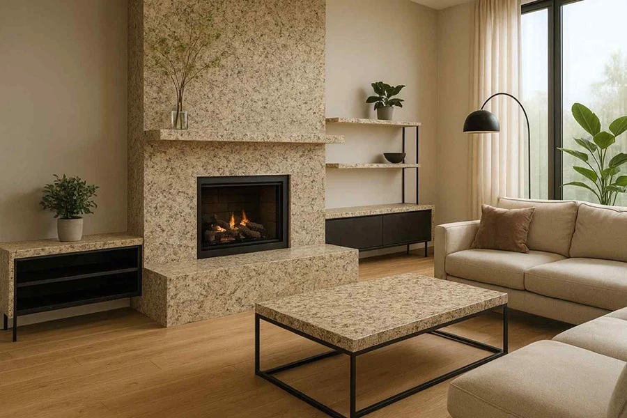 Giallo Santo Granite Fireplace Giallo Santo Granite Fireplace