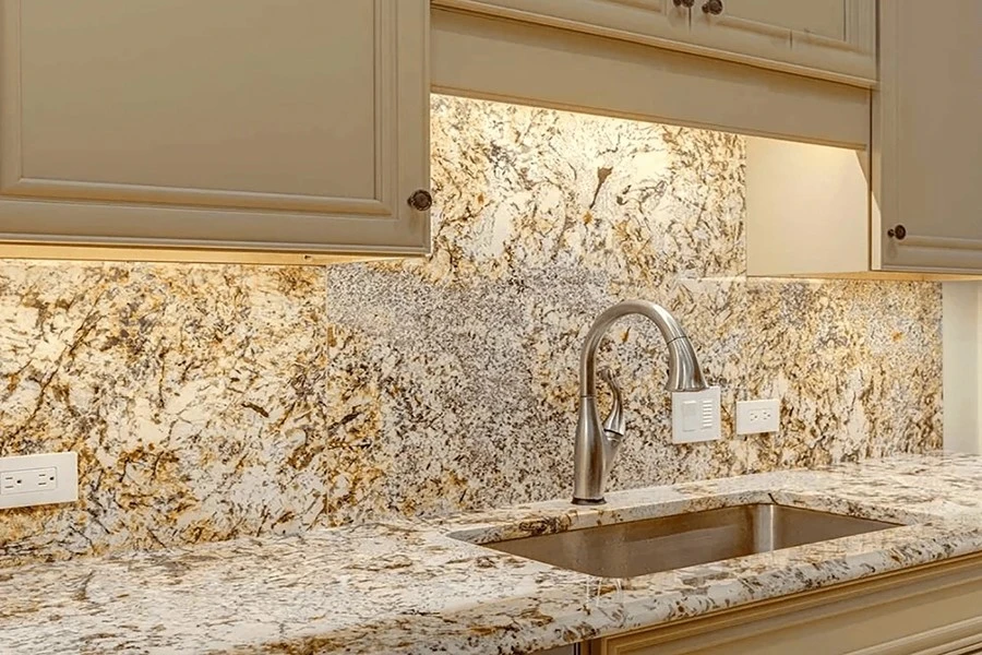 Golden Crema Granite Backsplach Golden Crema Granite Backsplach