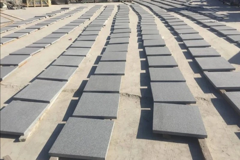 Binzhou Black Granite Tile Flamed Binzhou Black Granite Tile Flamed
