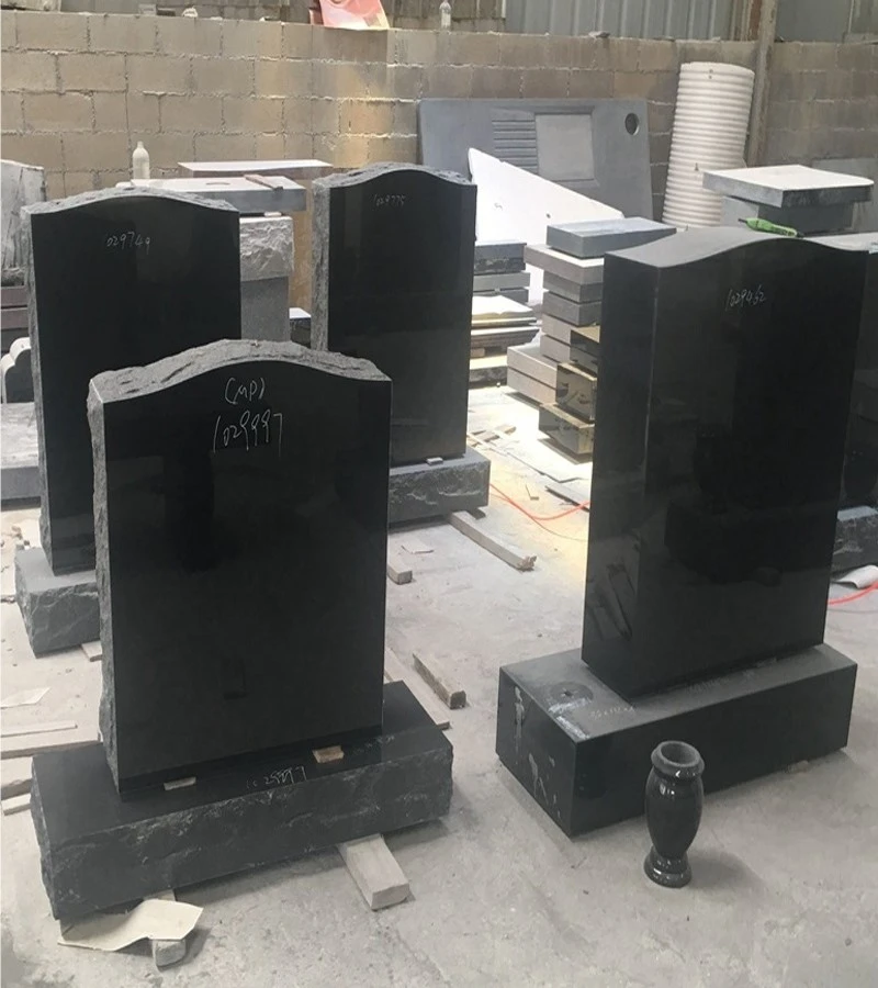 Binzhou Black Granite Split Upright Monuments Binzhou Black Granite Split Upright Monuments